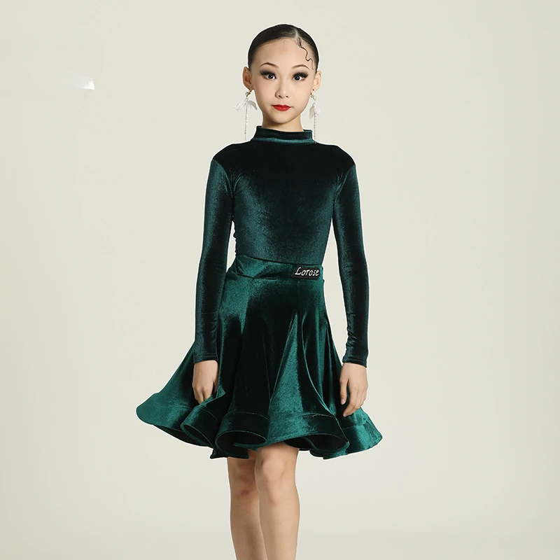 Dance Skirt Autumn and Winter Art Examination Grade Examination Big Swing Skirt Professional Competition Ice Velvet Required Costume Perform