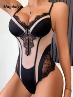 Magdalyn Women Sexy Streetwear Jumpsuit Mesh Push Up Tight One Pieces Combination Playsuits Lingerie with Open Back Sheer Romper - Image 2