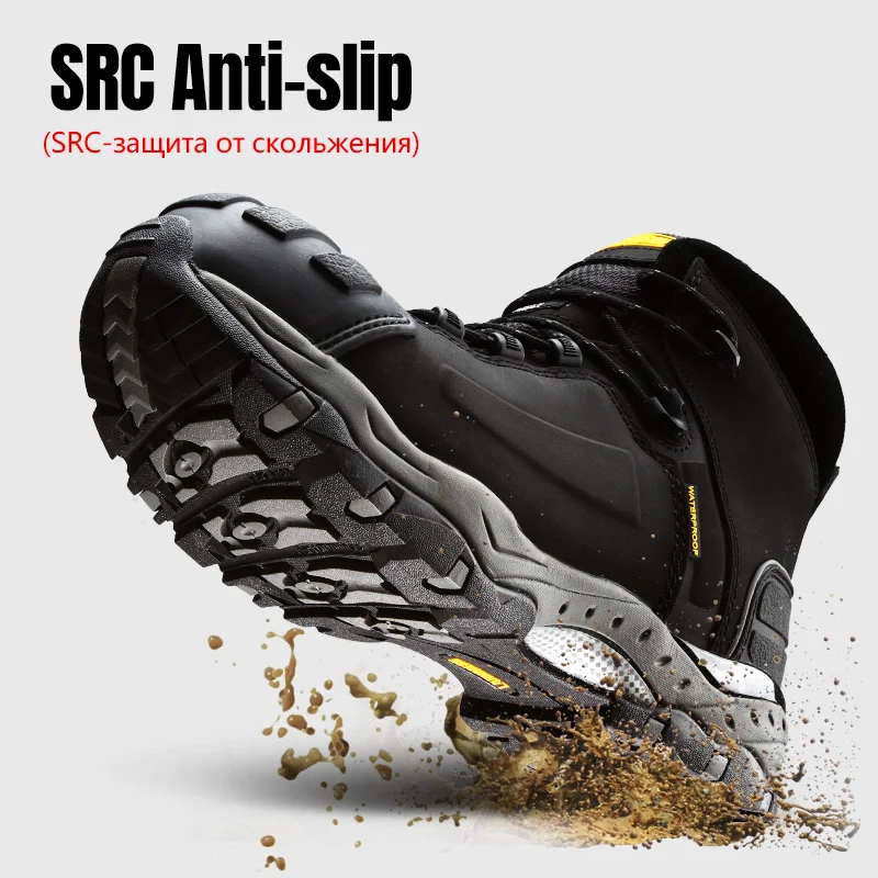 Safety Shoes Safety Boots Anti-static Waterproof Steel Toe Genuine Leather Punctureproof Construction