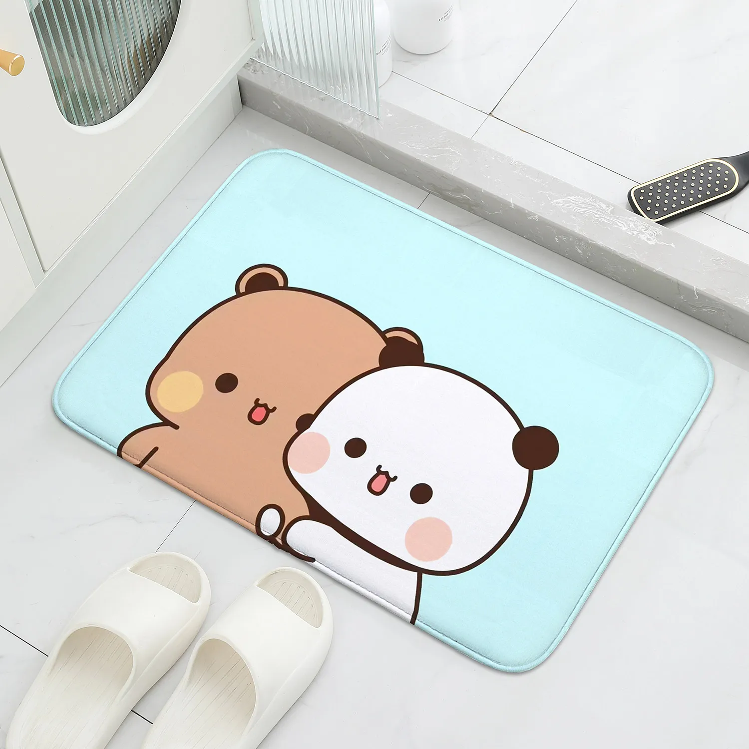Charming Cartoon Duo Welcome Mat: Non-Slip Decorative Floor Rug