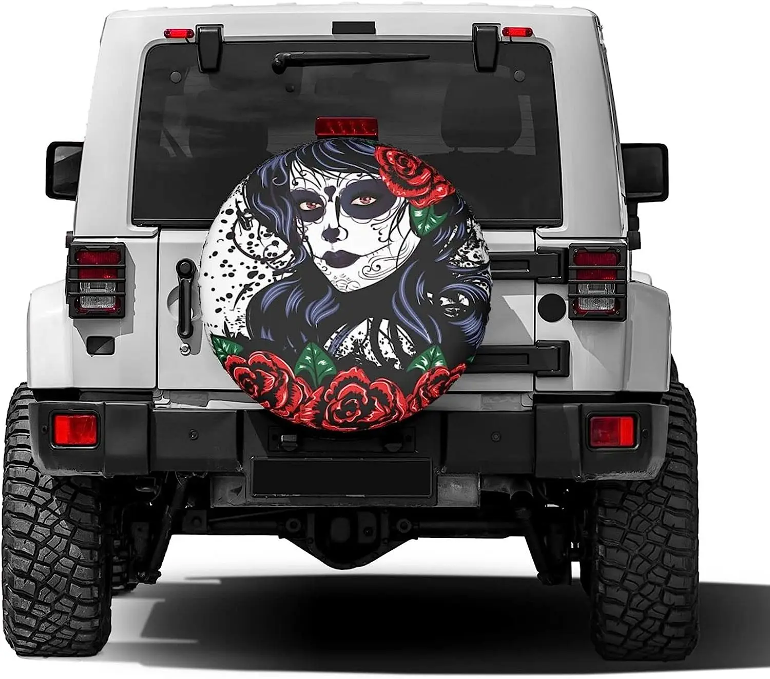 Mexico Sugar Skull Girl Spare Tire Cover Dust-Proof Wheel Tire Cover Fit Trailer RV SUV and Many Vehicle 16 Inch