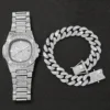 2pcs/set Women's Watch Luxury Rhinestone Quartz Watch Analog Stainless Steel Wrist Watch With Bracelet Set, Gift For Mom Her 3