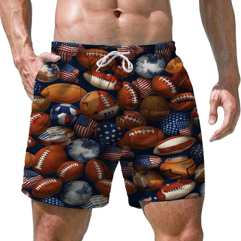 

Summer Rugby Art 3D Printing Mens Swimwear Swim Shorts Trunks Beach Board Shorts Swimming Pants Swimsuits Running Sports Mens