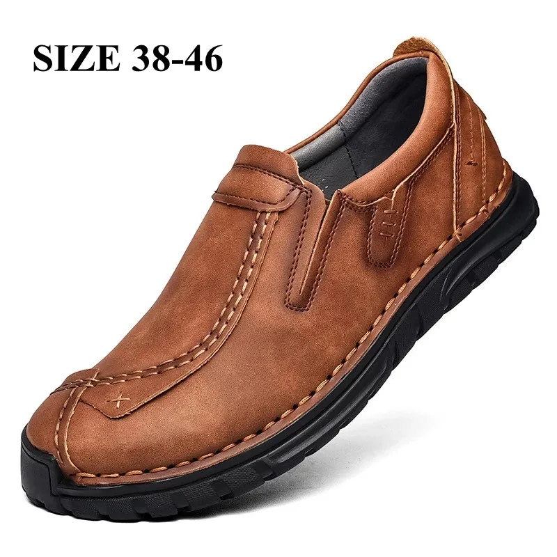 

New Fashion Casual Driving Shoes Men's Leather Shoes Luxury Dress Shoes Slip On Loafers Moccasins Big Size