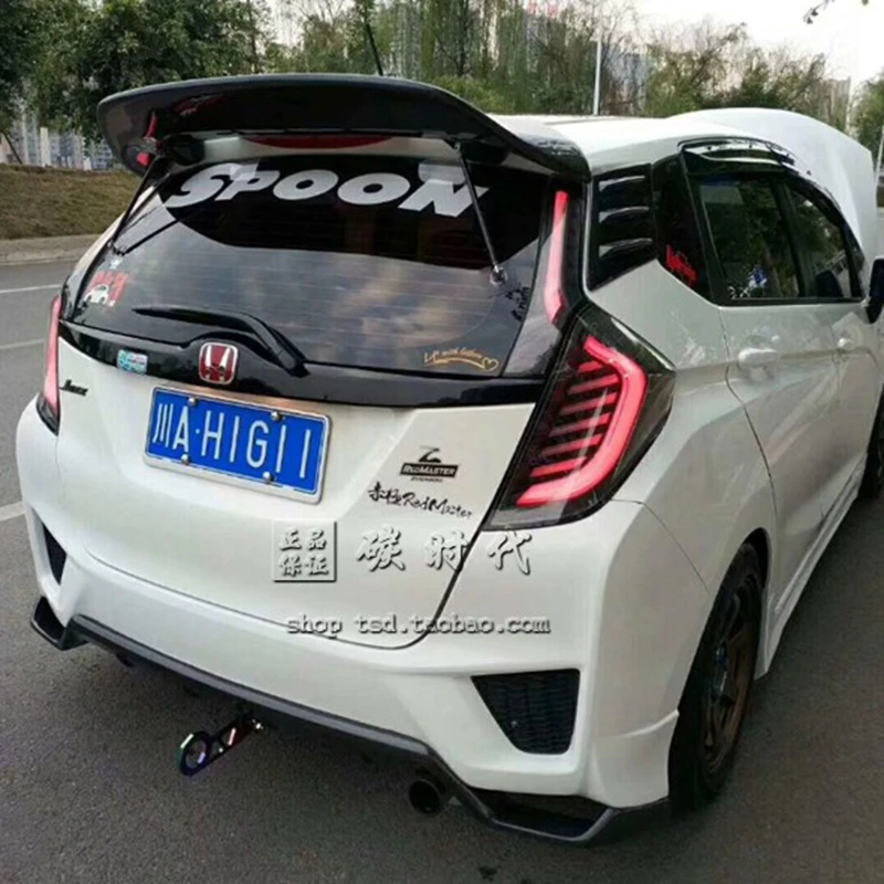 

Car Accessories For Honda Jazz Fit GK5 14-17 Carbon Fiber JDM-Style Rear Spoiler Glossy Trunk Wing Racing Body Kit Trim