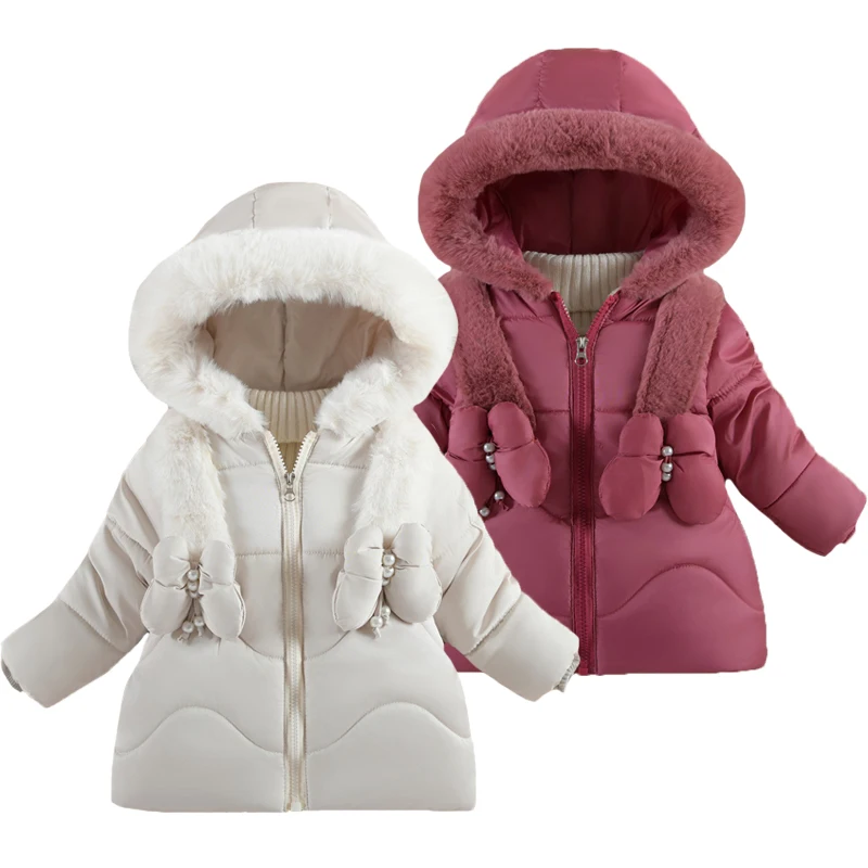 1 2 3 4 Years Baby Girls Jacket Winter New Solid Color