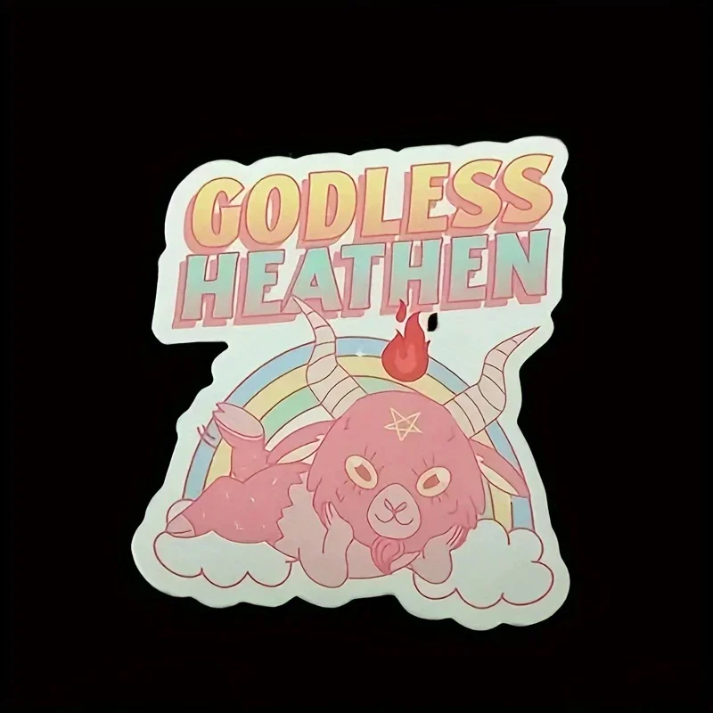 

Автомобильные аксессуары, наклейка, 1 шт., безбогатый атеист, генистик, милый сатана, антирелигия, оккультитизм для детей