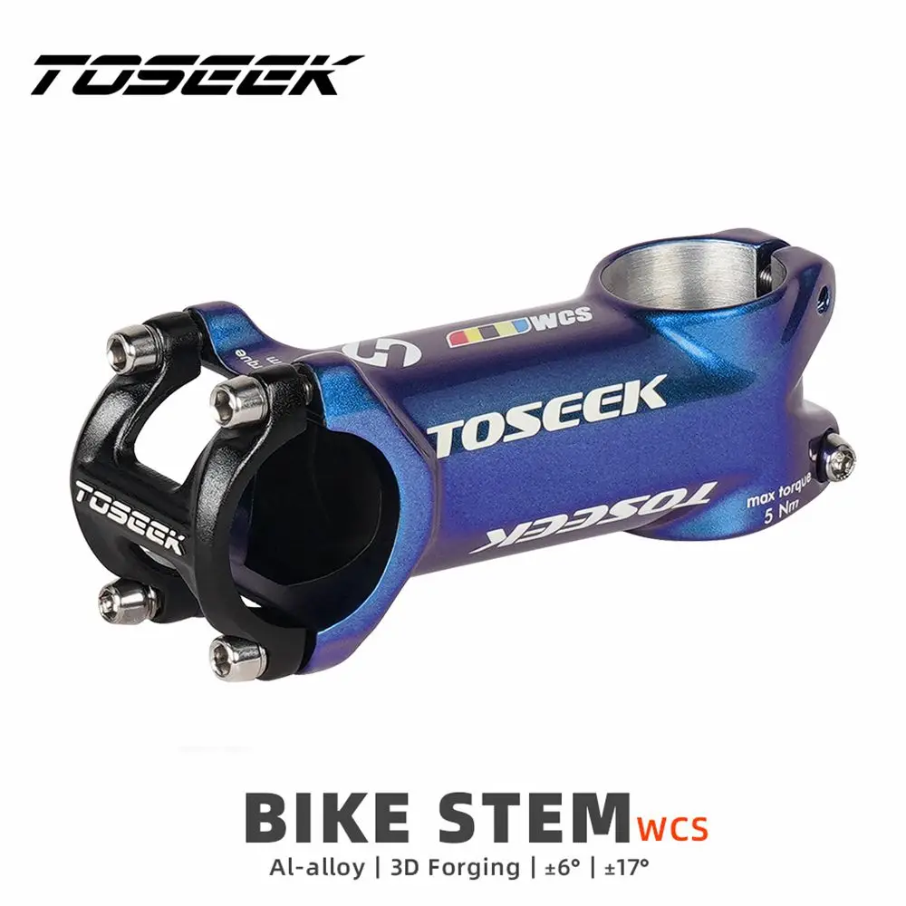 

TOSEEK WCS Dazzle Blue Bike Stem For Handlebar 31.8mm Cycling Bicycle Aluminium Alloy High-strength Cycling Accessories