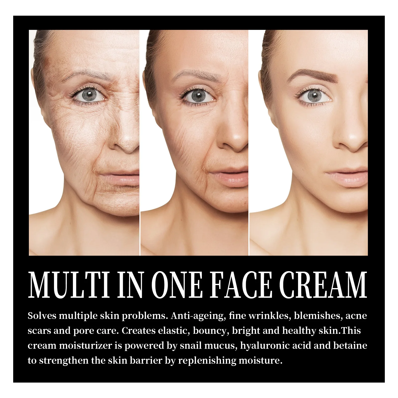 Snail 92 All in One Cream Tighten Facial Skin Anti Aging Whitening Fade Dark Eye Circles Remove Eye Bags