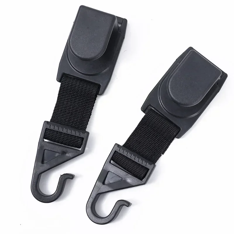 Adjustable Car Back Seat Hook Holder Black ABS Polyester