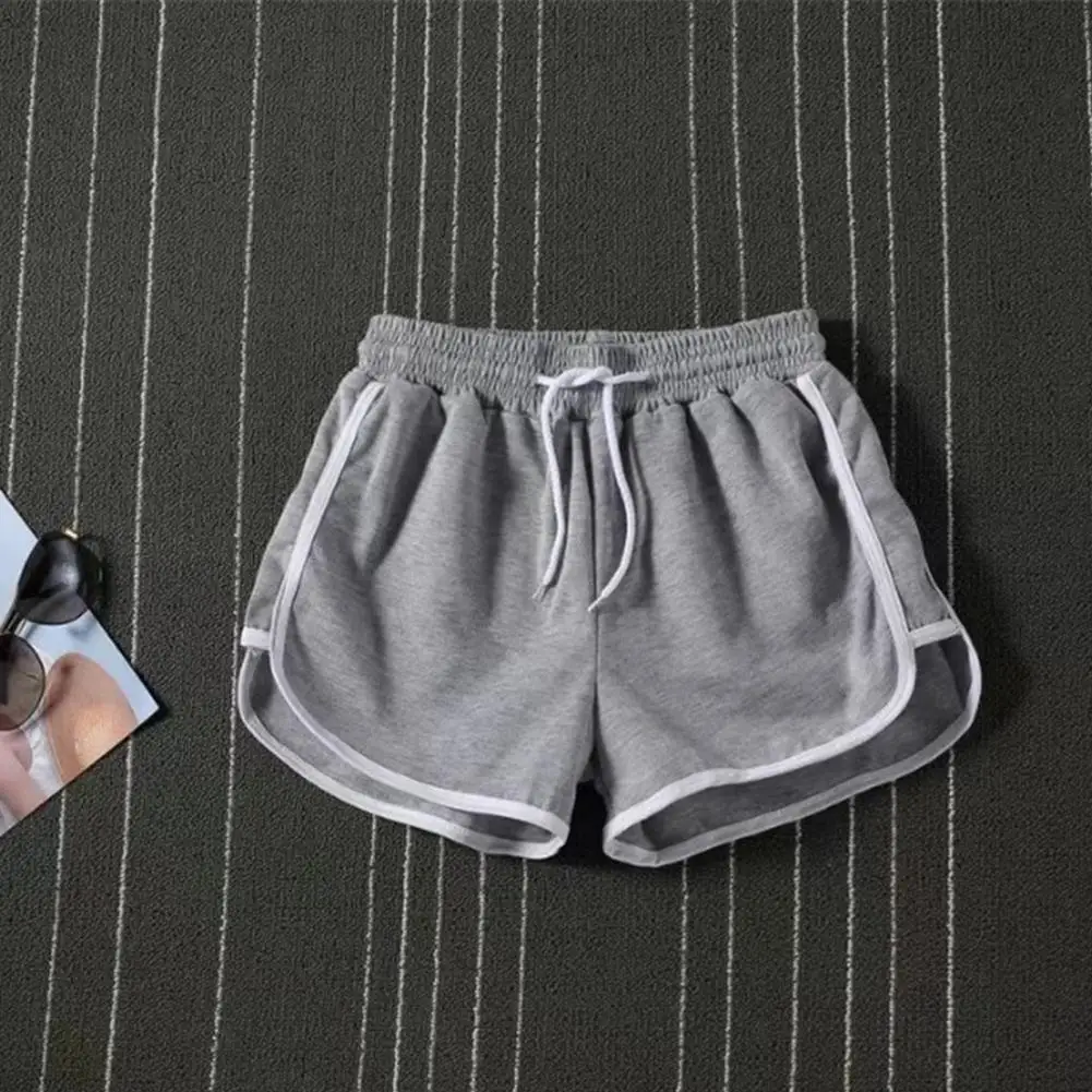 Color Block Sports Shorts Breathable Men's Summer Sport Shorts with Drawstring Elastic Waist Color Matching Design for Beach Gym