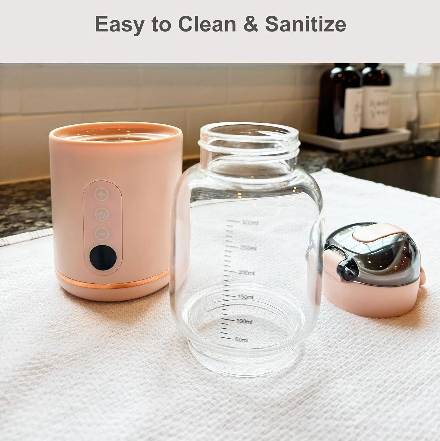 Wirless Electric Baby Bottle Heater Milk USB Rechargeable +1/+1℃ Temperature Control & Display Portable Baby Bottle Warmer