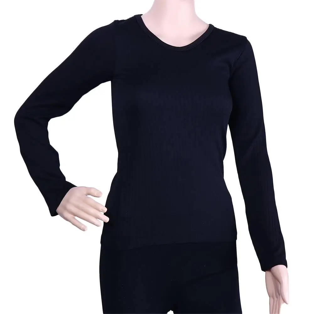 Lady Autumn Winter Thermal Underwear Trendy Solid color O-Neck Seamless T-Shirt Long Johns Set Sexy Soft Elastic Underwear