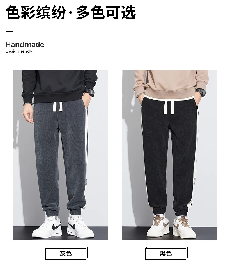Description Picture 5 of itemFleece Casual Pants for Men's Loose Tie Feet Versatile Sports Pants