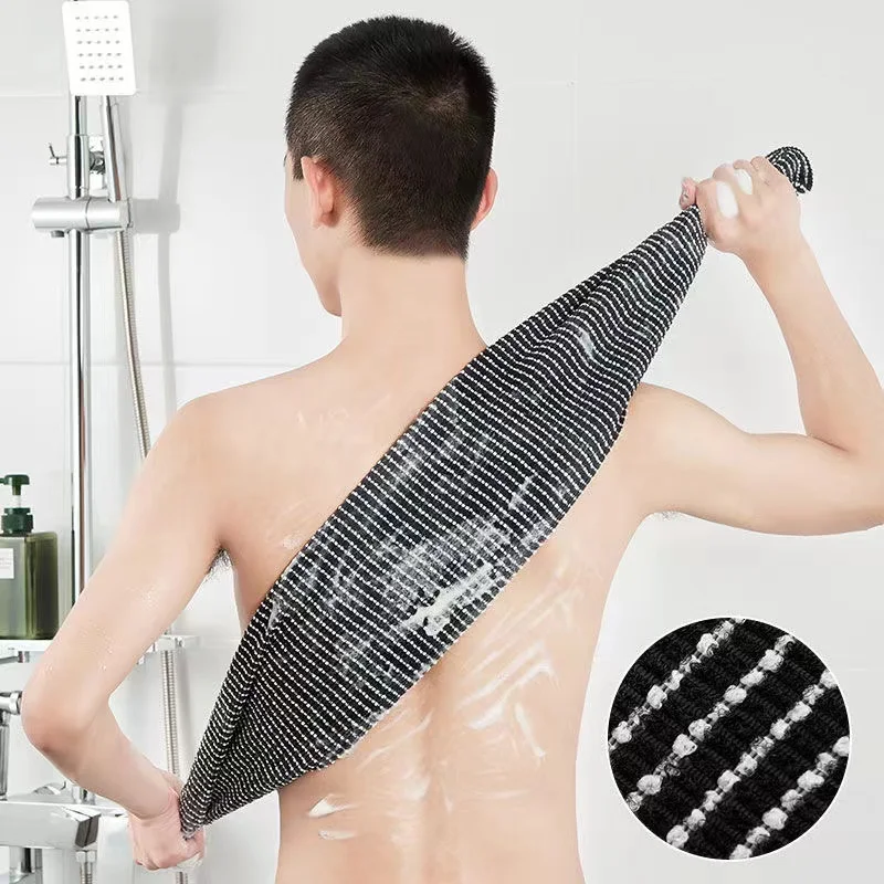 

Japanese Classic Stripped Washcloth for Men Back Bath Deep Cleaning Male Shower Towel Massage Sponge Bathroom Accessories