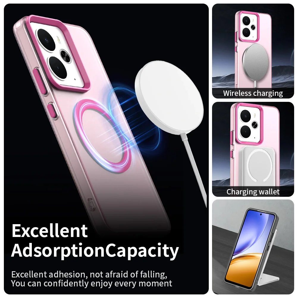 Luxury Armor Shockproof MagSafe-Compatible Case with Matte Finish and Wireless Charging Support