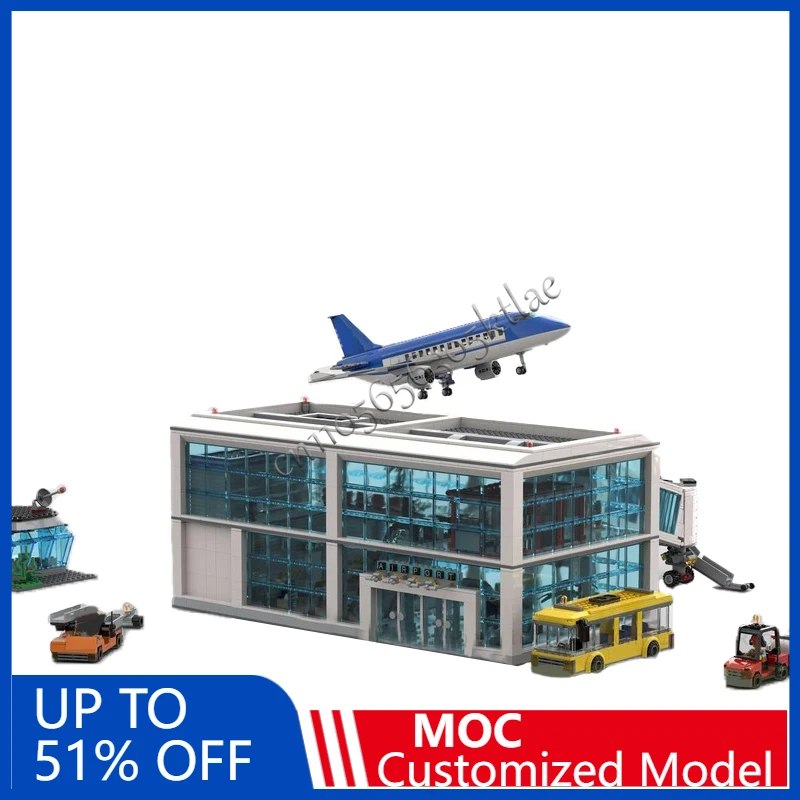 2984 PCS 하우스 스트리트 지역 공항 MOC 맞춤형 모듈식 빌딩 블록 인기..
