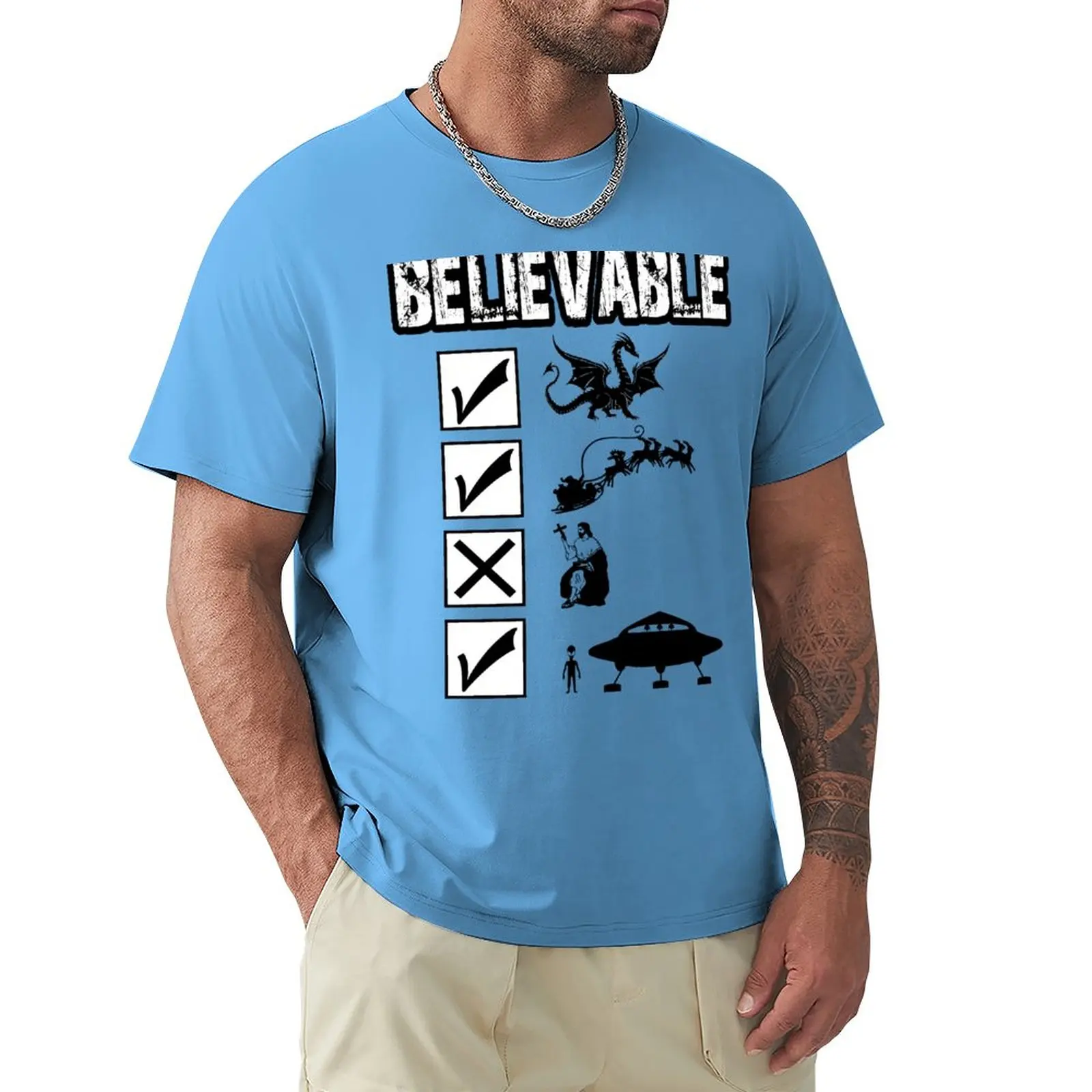 

Funny atheist T-Shirt anime heavyweight t shirts mens big and tall t shirts