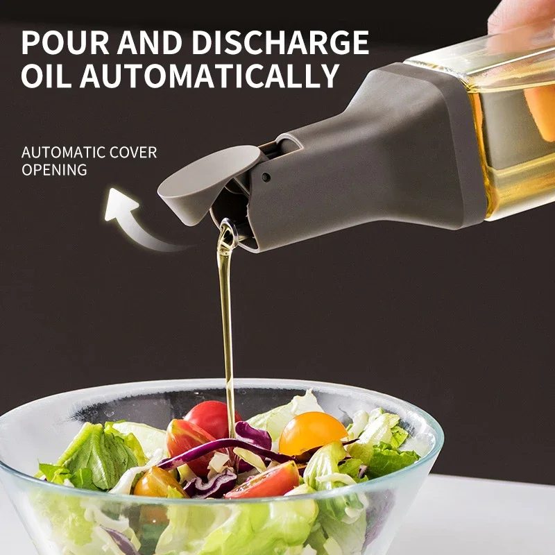 500ML Vinegar Sauce Olive Oil Bottle Glass Oil Dispenser Leak-Proof Seasoning Bottle Kitchen Cooking BBQ Cooking Tool