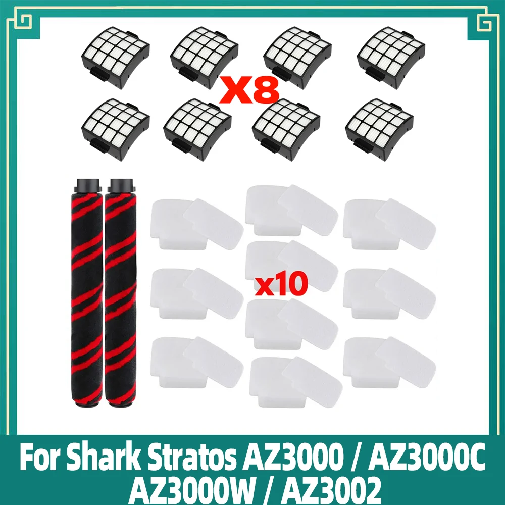 Compatibile Con L'Aspirapolvere Shark Stratos Az3000 / Az3000C / Az3000W / Az3002 - Ricambi Per Spazzola Morbida Rullo Schiuma Filtro In Feltro
