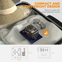 TESSAN 65W GaN International Plug Travel Adapter with USB Type C 140/100/35W Worldwide Universal Power Adapter EU/UK/US/AUS Plug - Image 6