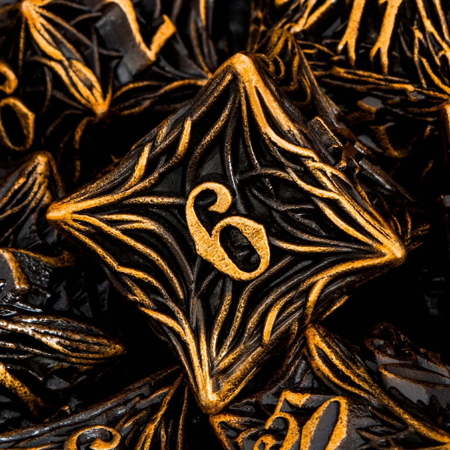 OGCOPHEN D and D Tree Root Dnd Metal Role Playing Game Dice Set for Dnd D6 Dungeon and Dragon Blood Dripping D&D Roll Dice Set