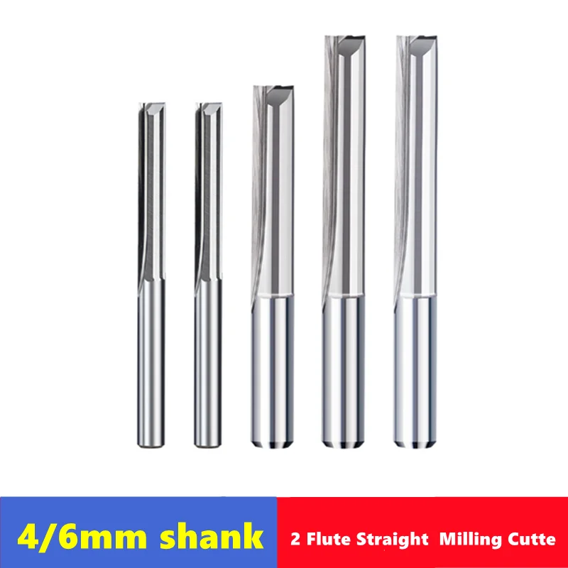 XCAN Carbide End Mill 4mm/8mm Shank 2 Flute Straight Slot Milling Cutter CNC Router Bit Engraving Bit For Wood MDF PVC - 1420 - View #10