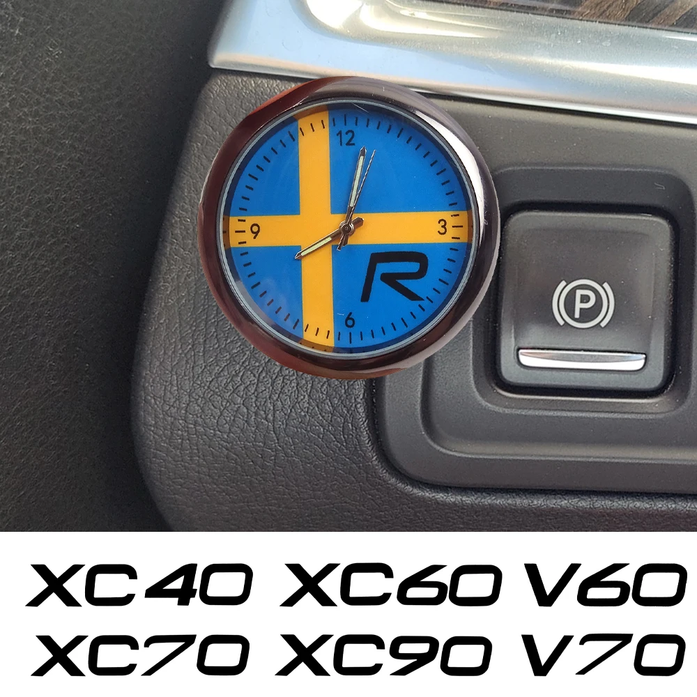 CarQuartzClockLuminousAutomobileInternalStickOnDigitalForVolvoRdesignC30XC40XC60