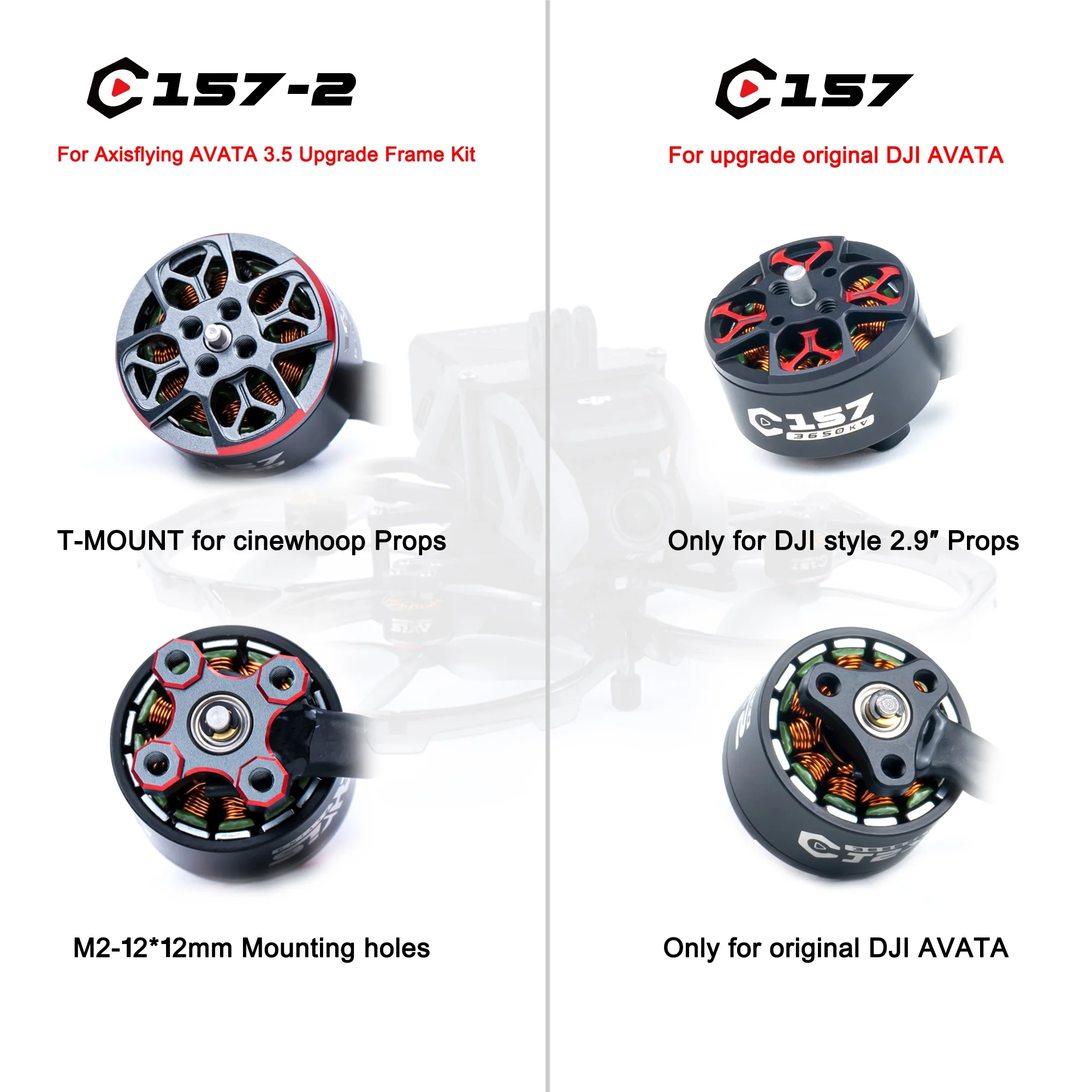 Brushless Motor Axisflying 3750KV C157-2 for DJI AVATA 3.5" Frame Kit Upgrade FPV Drone DIY Part