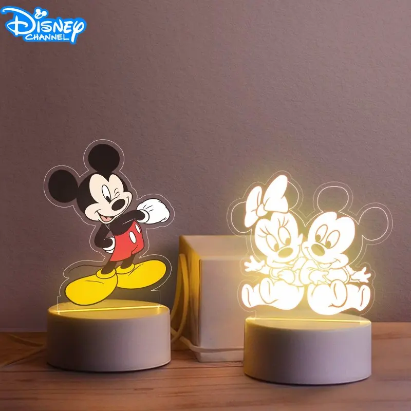 

Disney Surrounding Cartoon Mickey Cute Ornaments Plug In Night Light Bedroom Simple Creative Custom for Kids Gifts