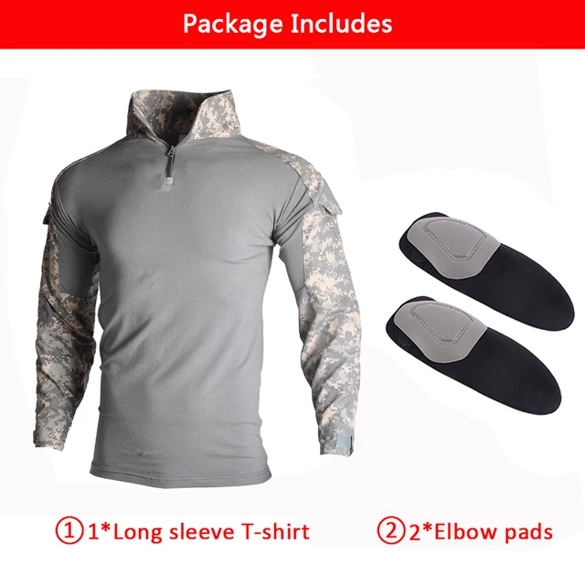 Airsoft Paintball Clothing T-shirt Outdoor &Pants with Pad Men Military Shooting Uniform Tactical Combat shirt camo Army Uniform ACU