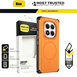 Rugged Military Grade Anti - Drop Magnetic Airbag Case with Wireless Charging Compatibility - Redmi note 15 Pro 4G (Orange)