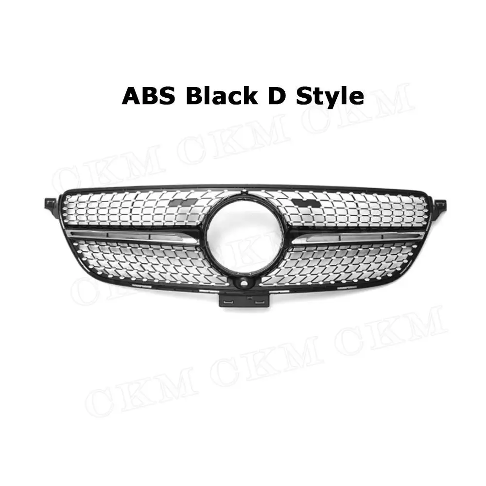 

ABS Material Black/Silver Car Accessories Front Bumper Lip Racing Grills For Mercedes Benz GLE Class W166 SUV 2015-2019