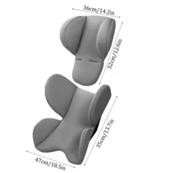 Premium Infant Support Cushion and Breathable Safety Liner (Gray)