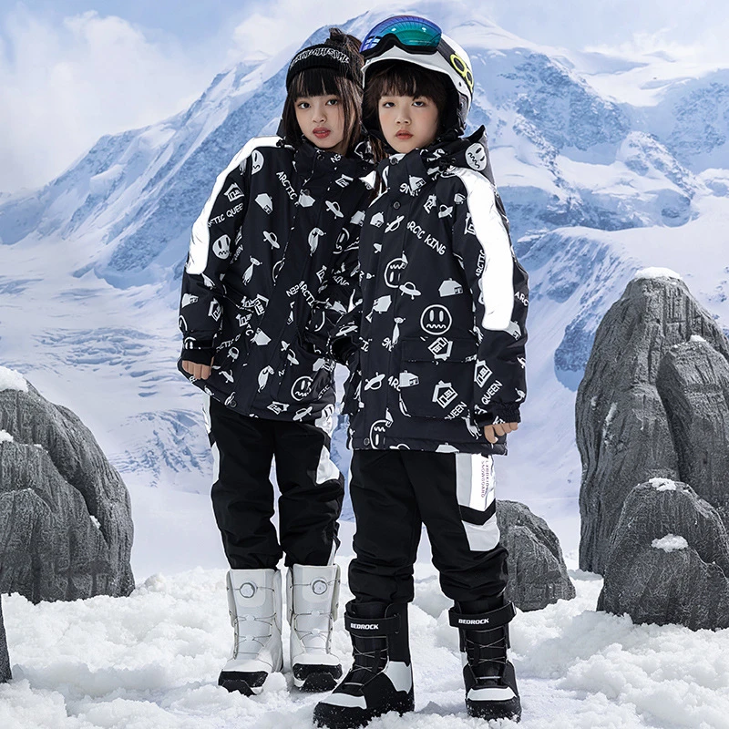 Traje de nieve para niños y niñas, traje de esquí para niños, ropa Snowboard cálida e impermeable, chaquetas de nieve para exteriores, pantalones, conjunto de esquí para niños| | - AliExpress