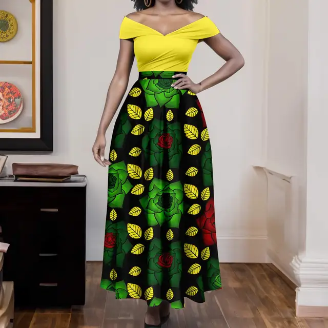 Chioma Off Shoulder Top and Print Skirt