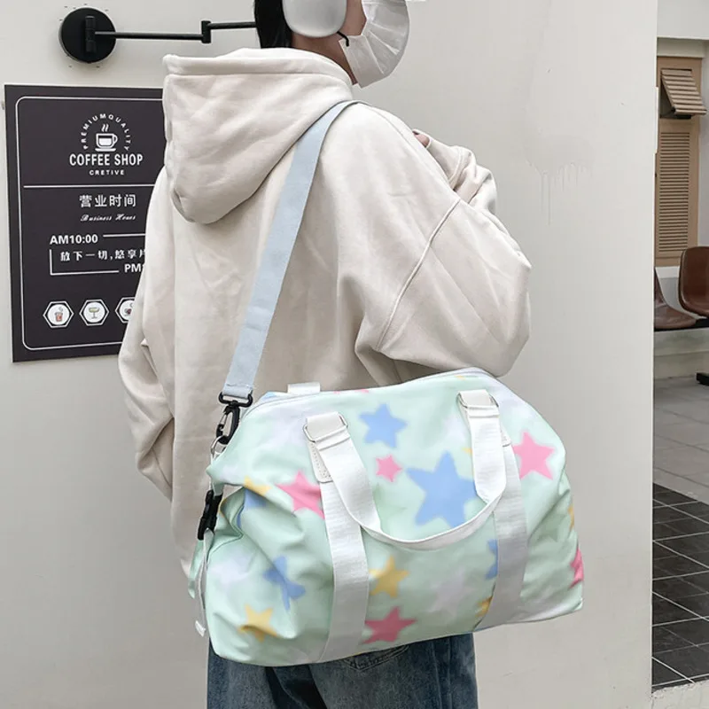 2024 Fashion Star Large Capacity Fitness Yoga Sports Storage Bag Short Distance Travel Bag Dry and Wet Separation Couple Style