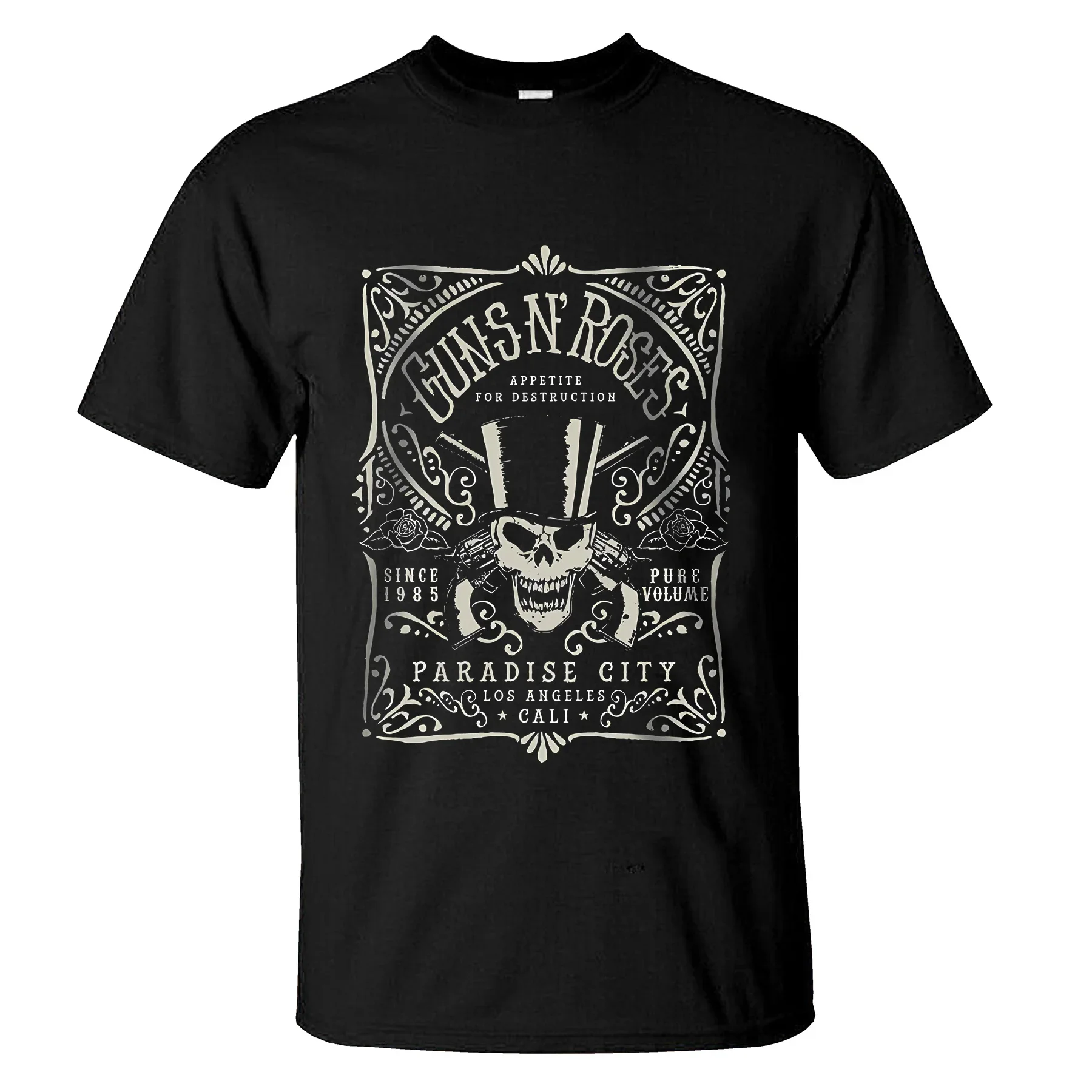 

2023 Hot Sale Summer 100% Cotton Vintage Bullet Guns N' Roses T Shirt Men Short Sleeves Cool Tee Hip Hop Streetwear T-shirt