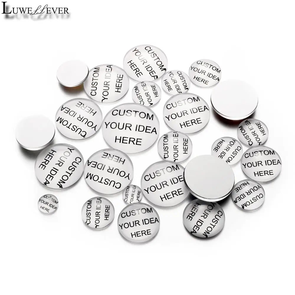 

Custom Made DIY 10mm 12mm 14mm 16mm 18mm 20mm 25mm 30mm 35mm 40mm Round Glass Cabochons Jewelry Findings Component