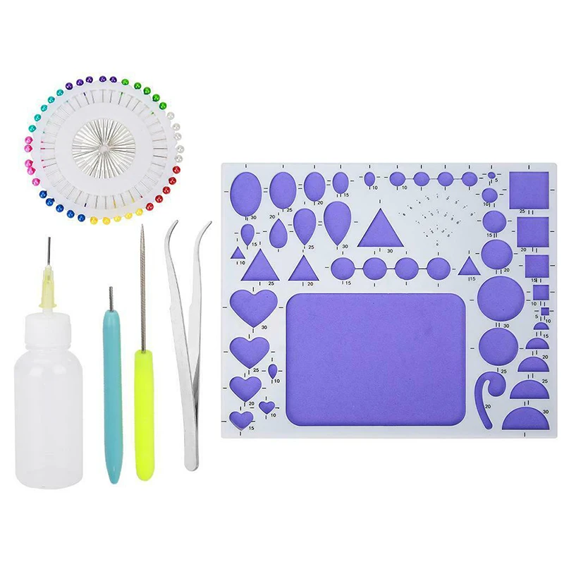New DIY Paper Quilling Tools Set Template Mould Board Tweezer Needles Pen Kit
