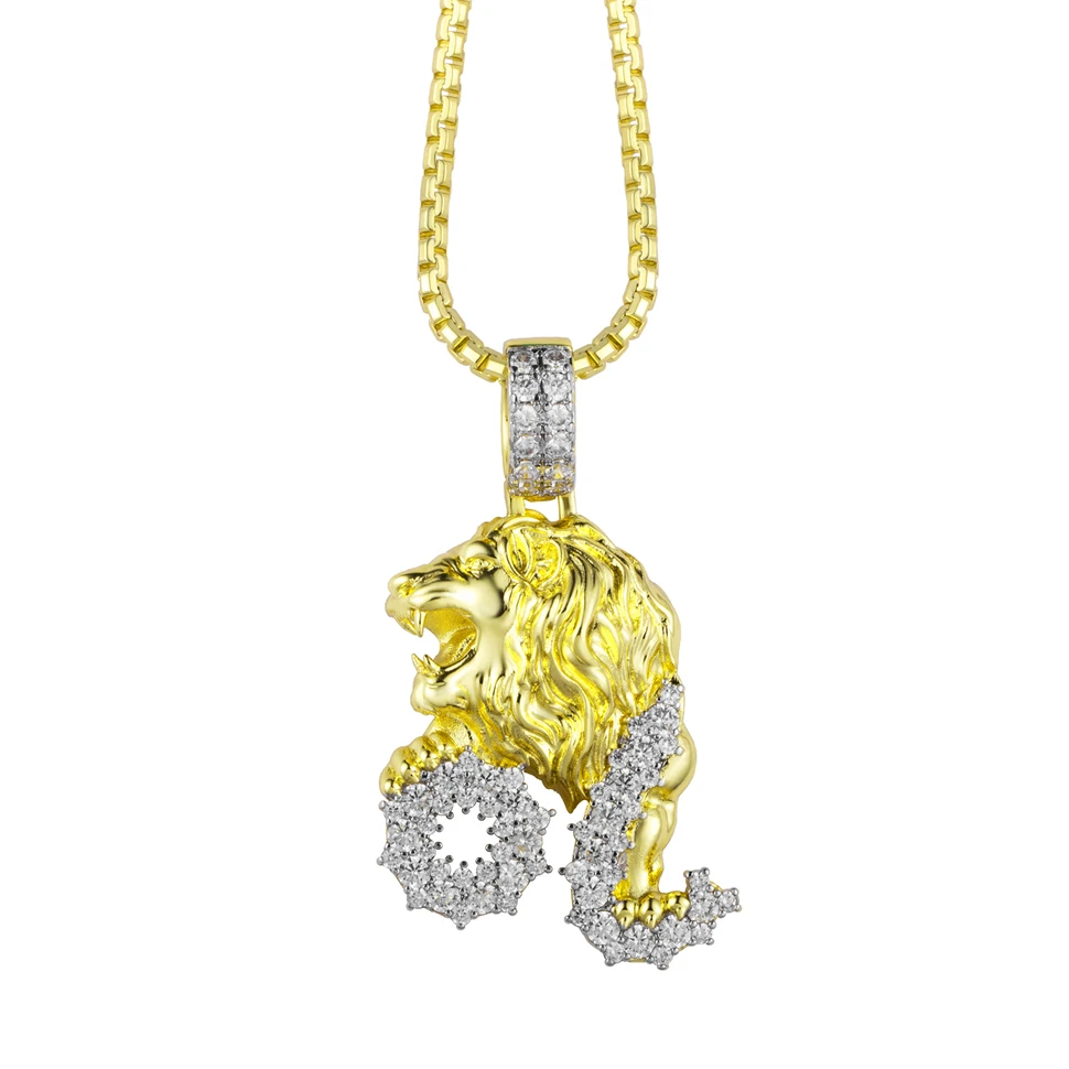 VANAXIN Aries12 Constellations Necklace Pendant  For Women Men Iced Out  Birthday Gifts