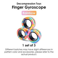 Magnetic Rings Fidget Toy Set - Stress-Relief Spinner Pack (Colorful Ring)