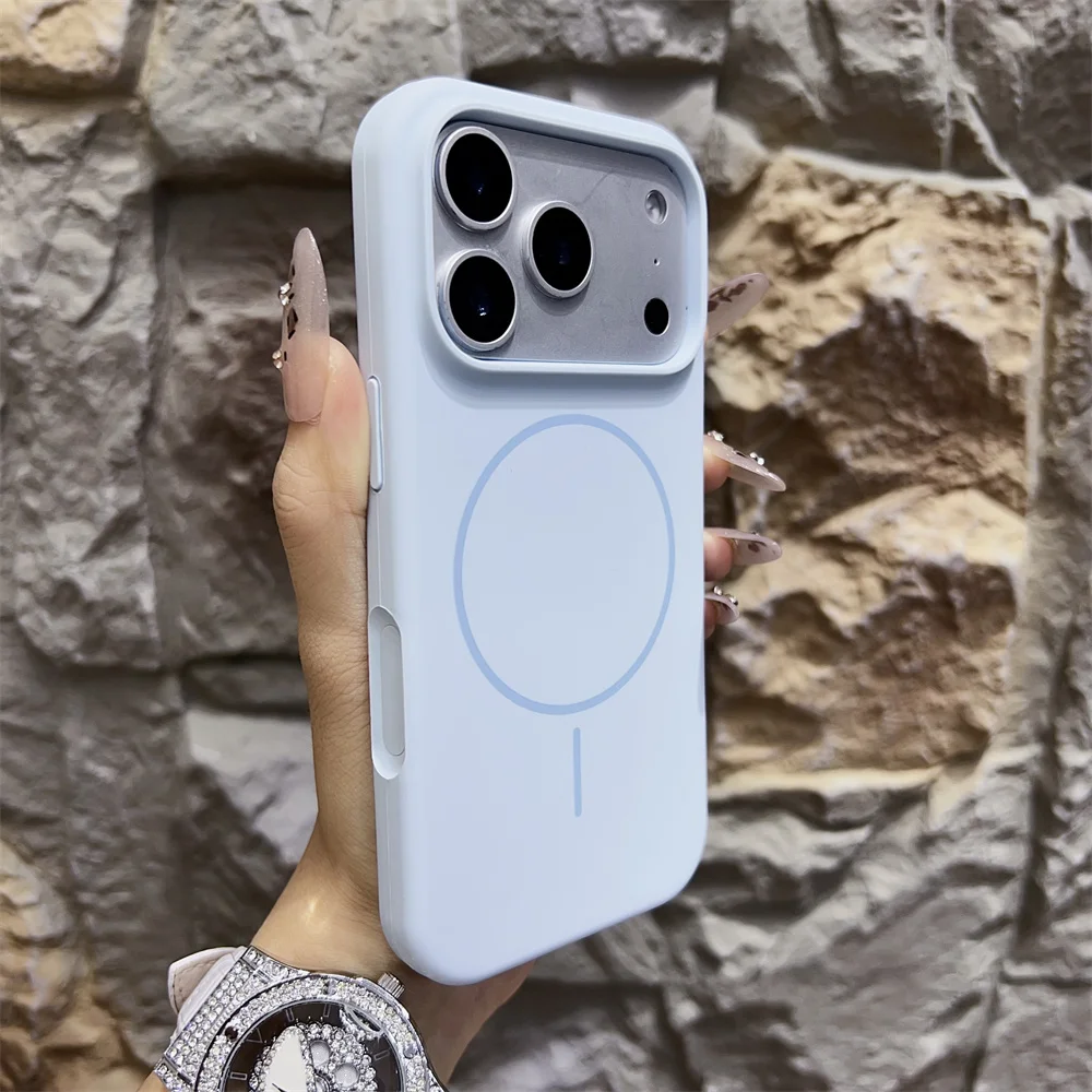 Luxury Liquid Silicone Magnetic Phone Case with Wireless Charging Compatibility