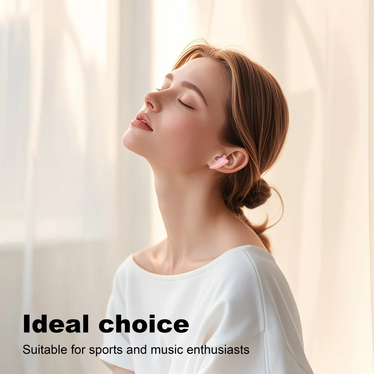 Cute Sports Bluetooth Headset Built-in Microphone and Volume Adjustable Earbuds Girl's favourite Gift