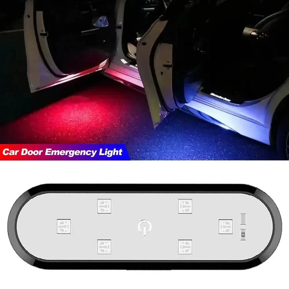 자동차 문짝 마그네틱 LED 웰컴 라이트 비상 신호 램프, USB 충전, 마그네틱 오픈 문짝, 안전 충돌 방지 신호 램프
