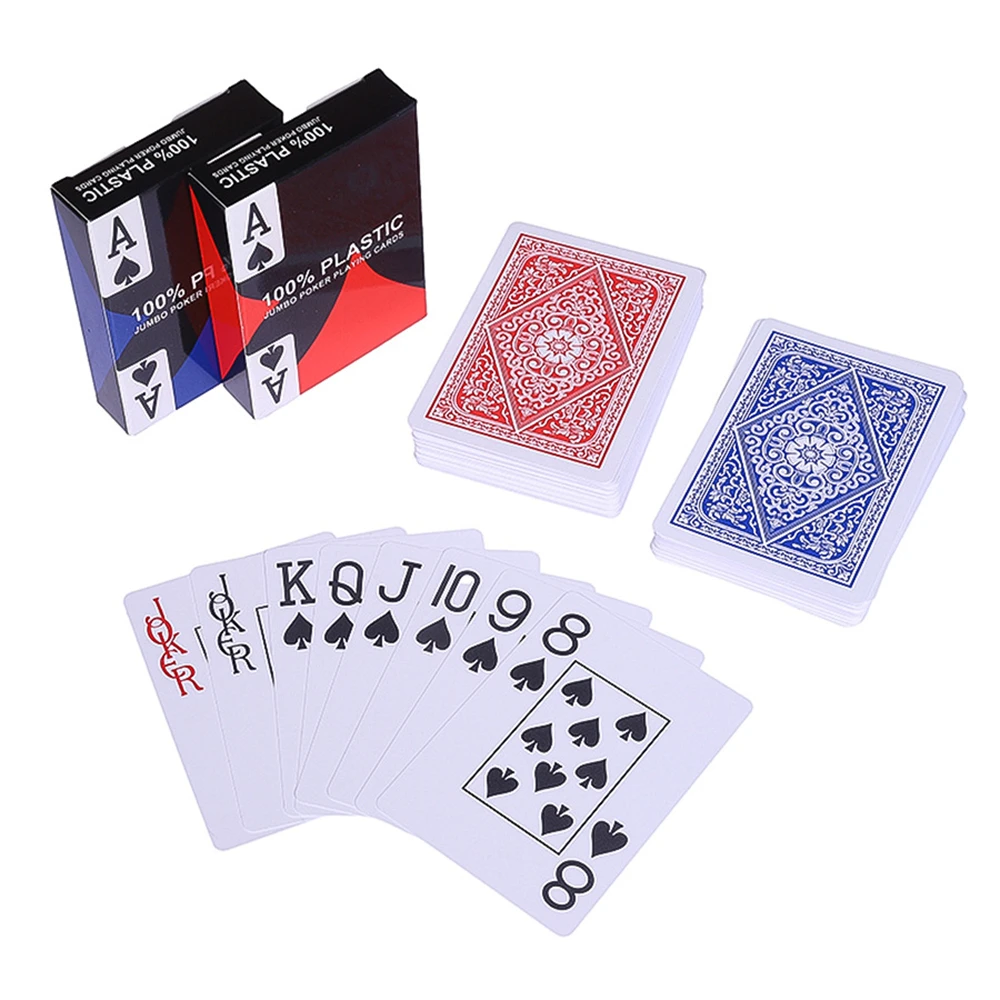 Poker Set Letters Pattern Playing Card Game 54PCS Deck Texas Holdem Waterproof Plastic playing cards plastic playing cards poker set