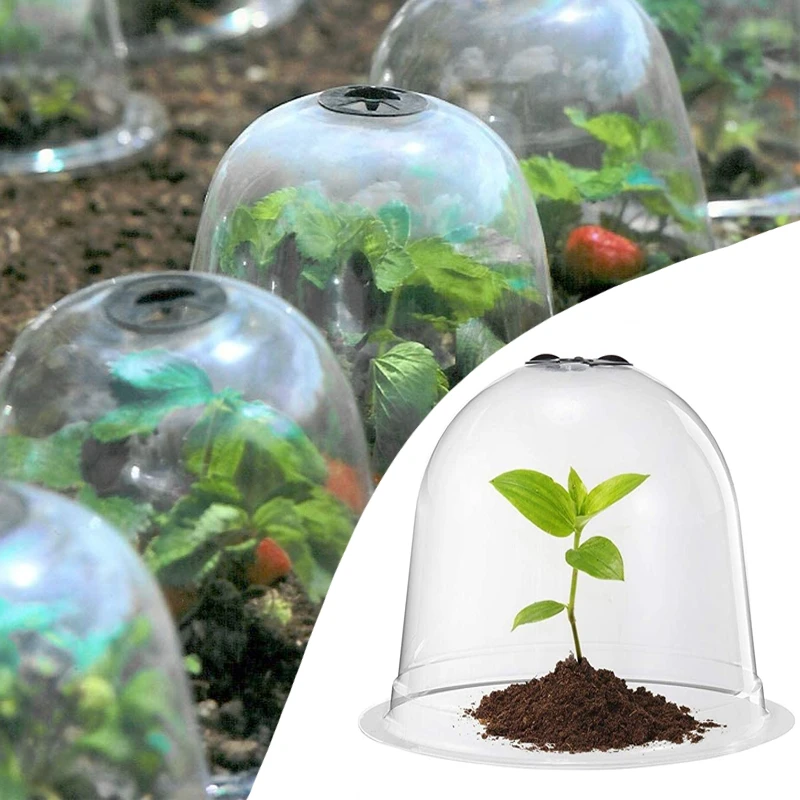 Reusable Plastic Plant Bell Greenhouse Gardening Pot Cloche Dome Plant Nursery Germination Covers Frost Guard Freeze Protection