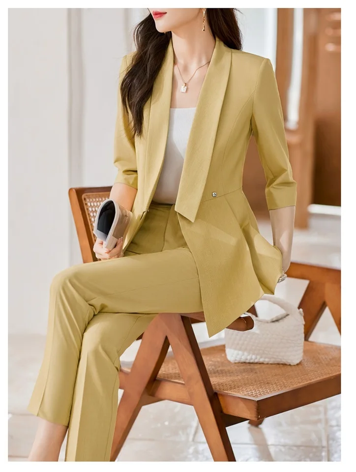 Damen Anzug 2026 – Eleganter Business-Blazer, Tailliert, Aus Polyester, Für Frühling & Sommer