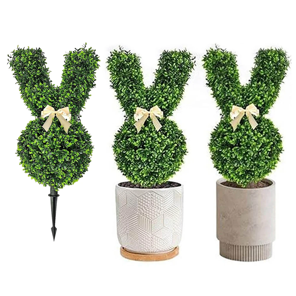 Artificial Bunny Topiary Tree for Easter Outdoor Decor