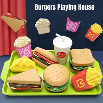 9 PCS Set Hamburger Pretend Food 1